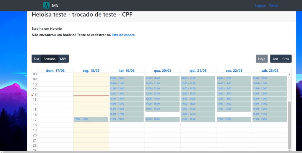 Agendamento de Horários pelo Cliente